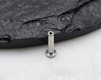 Titanium ASTM F136 Threadless Replacement Part Flat Back Barbell With Small Bottom Disc DIY Cartilage Conch Helix Labret Tragus Piercing
