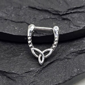 16g Celtic Knot 316L Aço Cirúrgico Segmento Articulado Septo Hélice Piercing Cartilagem Daith Hoop Piercing Anel