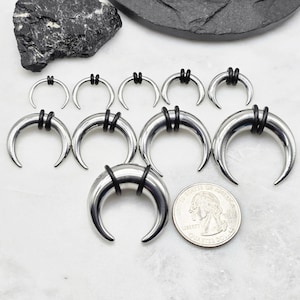 14g , 12g , 10g, 8g, 6g, 4g, 2g, 1g, 0g, 00g Solid Polished 316L Surgical Steel Septum Pincher Claw Custom Made