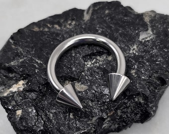 12g Horseshoe 316L Surgical Steel External Thread Hoop Septum Piercing Body Jewelry Hoop Gauges Plugs