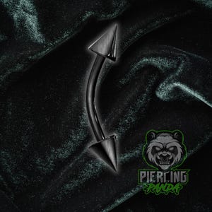 14g 16g External Thread Thread Black PVD Plated 316L Surgical Steel Curved Eyebrow Rook Piercing Barbell