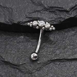 16g Titanium ASTM F136 Internal Threads Rook Ashley Eyebrow Ring Piercing Curved Barbell Body Jewelry