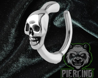 16g 8mm Skull Clicker Rook Eyebrow Piercing Curved 316L Surgical Steel Barbell Body Jewelry No Rust