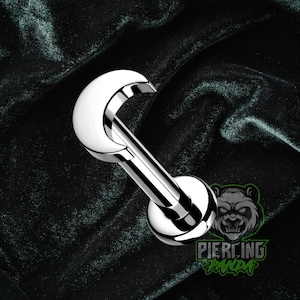 16g Titanium Moon Minimalist Implant Grade Internal Thread ASTM F136 Flat Back Labret Tragus Cartilage Barbell
