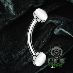 16g Titanium Double Circle Bolt Implant Grade ASTM F136 Curved Barbell Internal Threads | Rook Ashley Vertical Labret Eyebrow Piercing