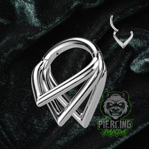 Titane 16 g ASTM F136 Triple Spike Chevron Grade implant segment articulé Clicker Septum Helix Piercing Cartilage Daith Anneau de piercing