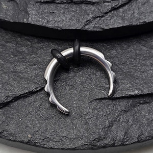 14g 12g 10g 8g Solid 316L Surgical Steel Septum Pincher Claw Carved Ridges