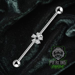 14g 16g Northern Star Marquise White CZ Gems Industrial Barbell Piercing 32mm 35mm 38mm External Thread Gold PVD Plated 316l Surgical Steel