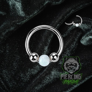 Piercing per setto, elica, cartilagine, daith, cerchio, 18 g, 8 mm, titanio ASTM F136, grado impianto, segmento incernierato, clicker