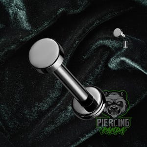 16g Titanium Black PVD Circle Minimalist Shape Implant Grade ASTM F136 Internal Thread Flat Back Labret Tragus Cartilage Barbell