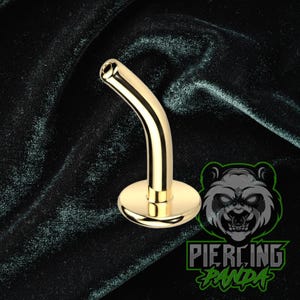 Piercing all'ombelico in titanio da 14 g, senza filettatura, galleggiante, convesso, placcato in oro PVD, con fondo piatto, anello di ricambio per ombelico fissato in modo permanente