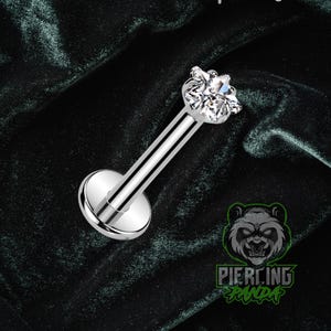 16g Titanium ASTM F136 Star CZ Gem Internal Thread Prong Set Minimalist Gem Tragus Helix Conch Cartilage Earring Barbell Labret Medusa