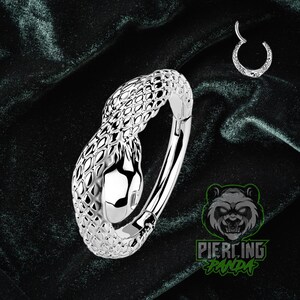 16g 8mm 10mm Snake 316L Surgical Steel Hinged Segment Septum Helix Piercing Cartilage Daith Hoop Piercing Ring