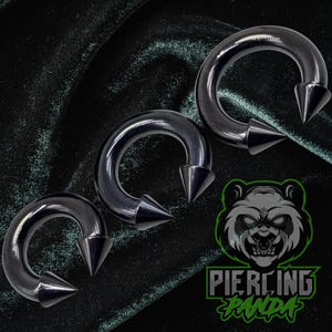 Rosca interna 4g, pontas pretas de PVD, ferradura, calibres grandes, argola, septo, hélice, piercing corporal, joias, plugues