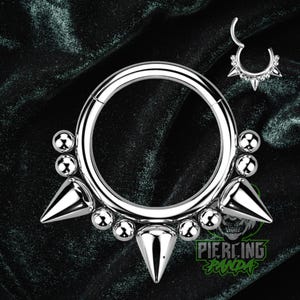 16g Bead Spikes 316L Aço Cirúrgico Segmento Articulado Septo Hélice Piercing Cartilagem Daith Hoop Piercing Anel