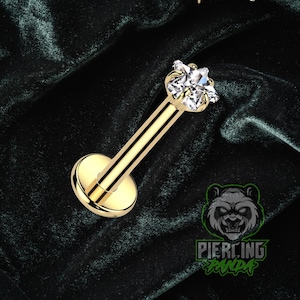 16 g titane ASTM F136 étoile CZ gemme filetée interne broches gemme minimaliste or PVD hélice tragus conque cartilage boucle d'oreille labret méduse