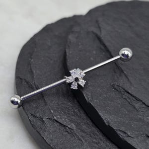 14g 16g Turtle Charm Industrial Scaffold Piercing Barbell 316L Surgical Steel External Thread