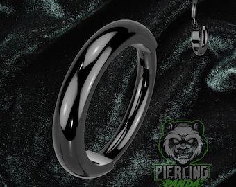 20g 18g 16g Titanium ASTM F136 Thick Band Implant Grade Black Hinged Segment Septum Nose Helix Cartilage Daith Hoop Piercing Ring