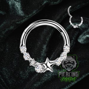 16g stelle gemme zirconia cubica bianca grado impianto segmento incernierato clicker setto elica piercing cartilagine daith anello cerchio
