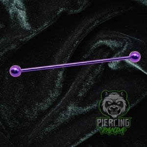 16g Titanium ASTM F136 External Thread Deep Purple Anodized Industrial Barbell Scaffold Piercing Jewelry 32mm or 38mm