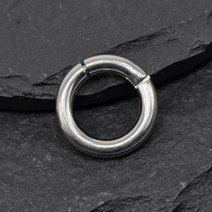 Titanium 8g Hinged Segment Clicker Large Gauges Hoop Septum Helix Piercing Body Jewelry Plugs