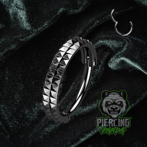 16g Micro Pyramids Hinged Segment Septum Helix Piercing Cartilage Daith Hoop Piercing Ring