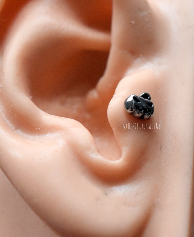 16g 18g Pumpkin No Rust Surgical Steel Labret Lip Medusa Flat Bottom Barbell Jewelry Piercing Cartilage Helix Tragus 1.2mm 1mm