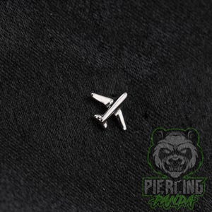 Titanium ASTM F136 Travel Airplane Threadless Top Labret Barbell Piercing Conch Flat Cartilage Helix Labret Monroe