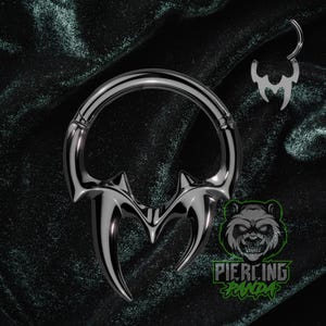 Anel de piercing com segmento articulado de titânio ASTM F136 16g, argola de piercing Daith, aço cirúrgico sólido 316L, revestimento PVD preto por cima
