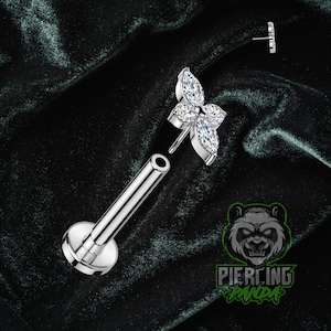 Titanium ASTM F136 Draadloos witte CZ Marquise kruistop vergulde PVD-vergulde piercingsieraden Conch plat kraakbeen Helix Labret