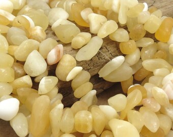 Yellow Calcite Chips, Natural Large Calcite Beads, 15" inch Strand, Beading Supplies, Jewelry Supplies,  Item 882gs