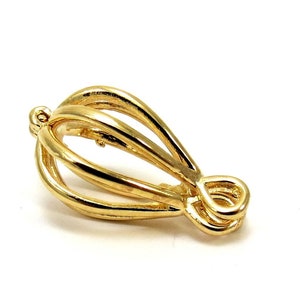 Teardrop Cage Pendant, 21x11mm Small Gold Teardrop Cage Charm for Beads and Gemstones, Jewelry Supplies, Item 490m