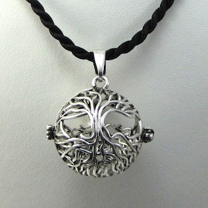 Collar de jaula con forma de árbol de la vida, 2,6 mm, de nailon negro satinado y con acabado liso, artículo 1866n