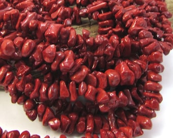 Perline di corallo rosso spugna, filo da 16 pollici, articolo 2633gsc