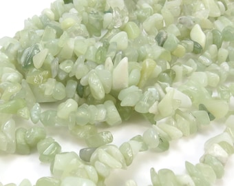 Sea Green New "Jade" Chips, 16" inch Strand, Natural Green Gemstone Chips, Beading Supplies, Jewelry Supplies, Item 542gs