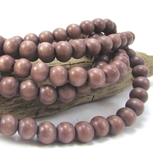 Perles en bois marron, Perles marron moka 10 mm, fil de 16 po., Fournitures pour perles, Fournitures pour bijoux, Article 1085wb