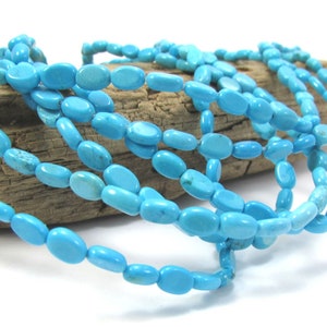 Blue Magnesite Beads: 6x4mm Oval Strand
