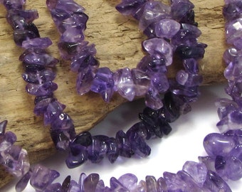 Amethyst Chip, Natural Small Purple Amethyst Gemstone Beads, 18" inch Strand, Beading Supplies, Jewelry Supplies, Item 705gs