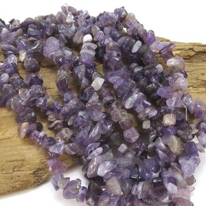 Amethyst Chip, Natural Small Amethyst Gemstone Chips, 15&quot; inch Strand, Beading Supplies, Jewelry Supplies, Item 493gss