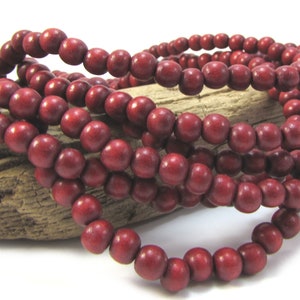 6mm Rust Brown Wood Beads, Two 16" inch Strands, Item 1090wb