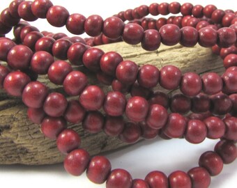 6mm Rust Brown Wood Beads, Two 16" inch Strands, Item 1090wb