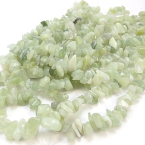 Sea Green New "Jade" Chips, Natural Green Gemstone Chips, 16" inch Strand, Beading Supplies, Jewelry Supplies, Item 542gs
