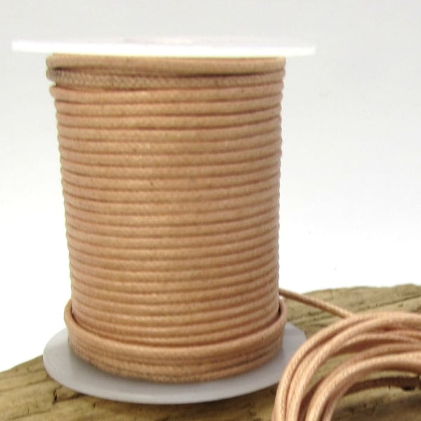 2mm Natural Waxed Cotton Cord, 25 Meters Natural Cotton Cord, Cotton Necklace Cord, Beading Supplies, Item 1918c