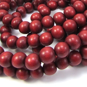 Perles en bois brun rouille 10 mm, deux (2) rangs de 16 pouces, Perles en bois brun 10 mm, fournitures pour perles, article 1564wb