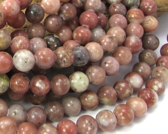 8mm Pink Lepidolite Beads, Natural Pink Lepidolite Beads, 8mm Pink Beads, 16" inch Strand, Jewelry Supplies, Beading Supplies, Item 591pm