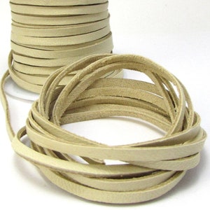 Deerskin Leather Cord, 50&#39; Feet Natural Deerskin Lace, 3mm Natural Leather Cord, Beading Supplies, Item 1582c