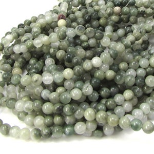 4mm Green Line Jasper Beads, Natural Multi-Color Green Beads, 4mm Green Beads, 16&quot; inch Strand, Beading Supplies, Item 2149pm