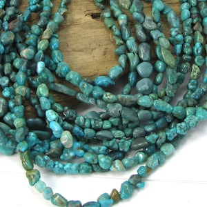 Turquoise Pebbles, Small Blue/Green Turquoise Beads, 15&quot; inch Strand, Beading Supplies, Jewelry Supplies, Item 2106gst