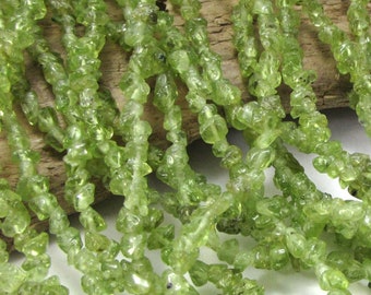 Peridot Chips, Mini Natural Peridot Chips, 35" inch Strand, Green Gemstone Chips, Beading Supplies, Jewelry Supplies, Item 280gss