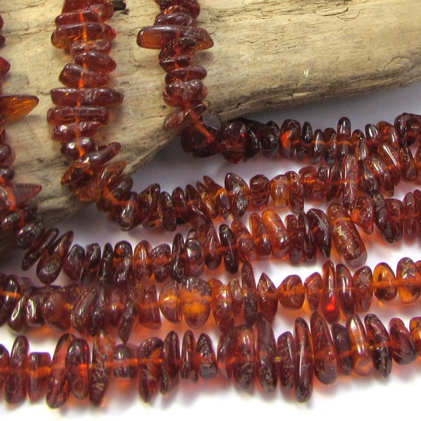 Amber Chips, 16" inch Strand, Medium Amber Chips, Designer Quality Amber Chips, Jewelry Supplies, Beading Supplies, Item 854gss